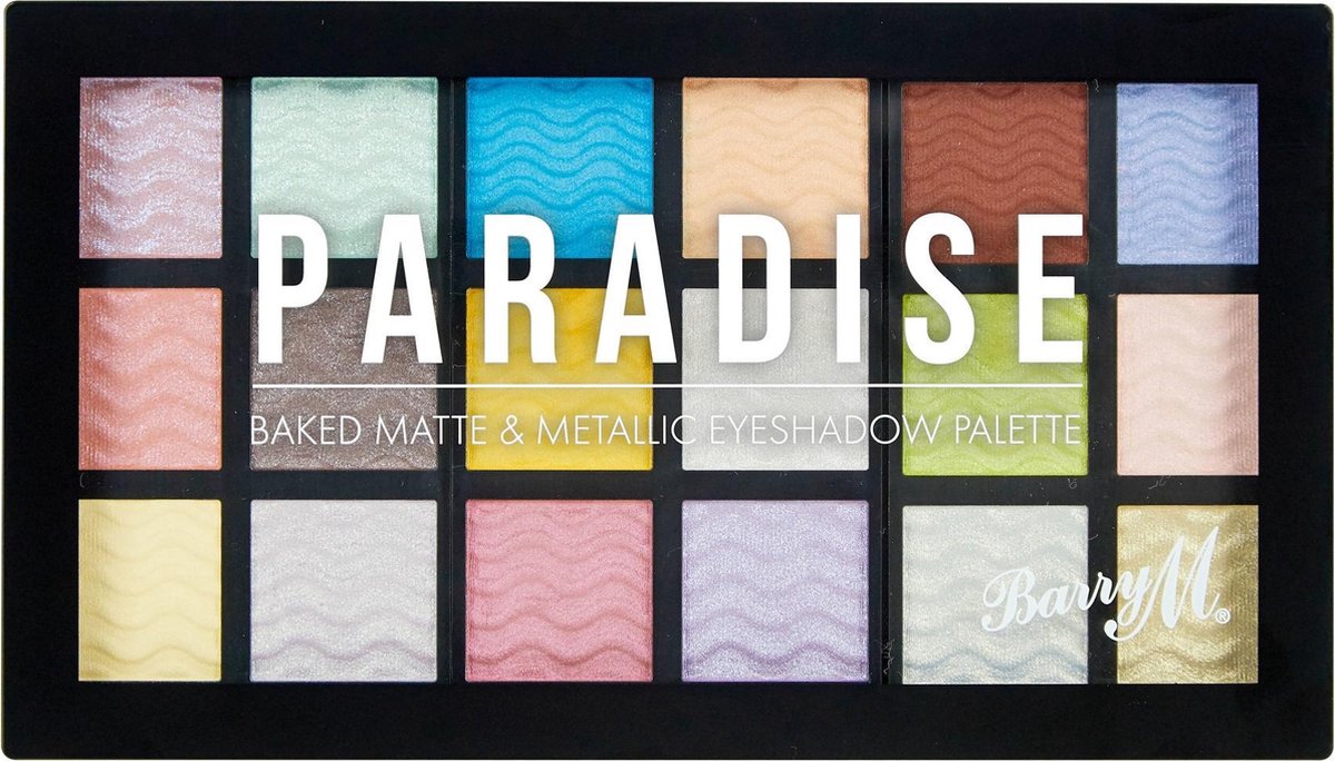 Barry M 18 Color Baked Matte & Metallic Oogschaduw Palette - Paradise
