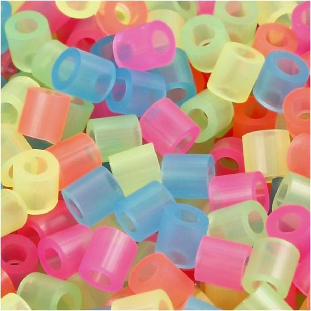 Strijkkralen, afm 5x5 mm, neon kleuren, medium, 30000 assorti