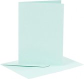 Kaarten Met Enveloppen 10,5 X 15 Cm 6 Stuks Lichtblauw