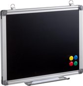 Magnetisch Krijtbord Met Lijst - Hangend Blackboard - Wand/Muur Chalkboard - Krijt Schrijfbord/Planbord/Memobord - Kalkbord Voor Keuken/Kantoor/Horeca - Inclusief Afleggoot & Magne