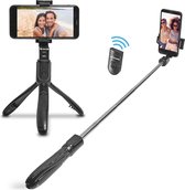 TravelMore Selfiestick - Universeel - Opvouwbaar Tripod Statief - Bluetooth Zelfontspanner - Zwart