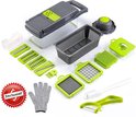 15-Delige Nicer Dicer - Groentesnijder - Nicer Dicer - Groentensnijder - Uiensnijder - Groenten Snijden - Uien snijden - Groentehakker - Slicer Dicer - Mandoline - Mandoline Keukensnijder - Keukenmachine - Inclusief Snijhandschoen En Schiller