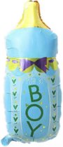 Grote XL blauwe fles ballon its a boy voor geboorte jongen 78 cm