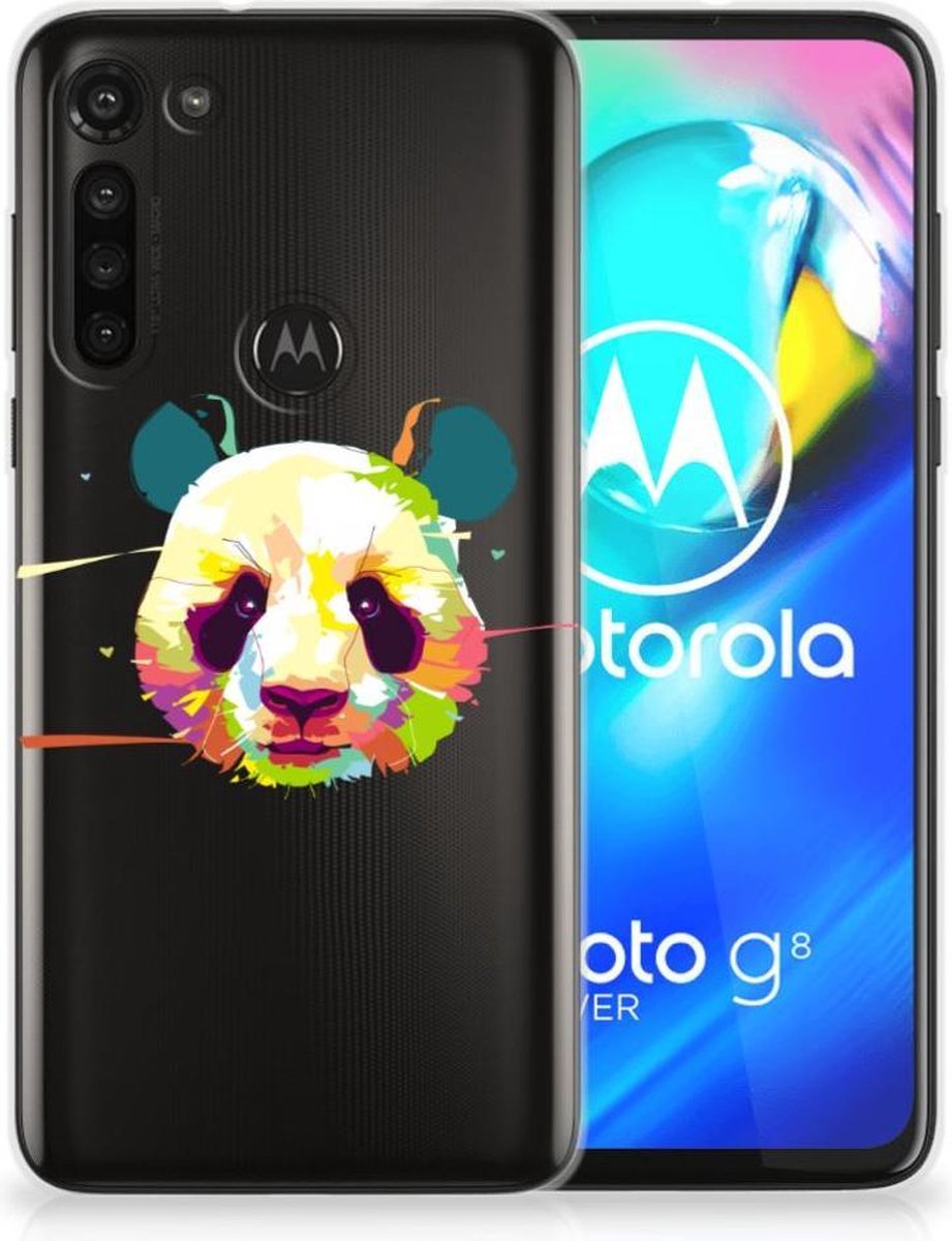 Motorola Moto G8 Power Telefoonhoesje met Naam Panda Color