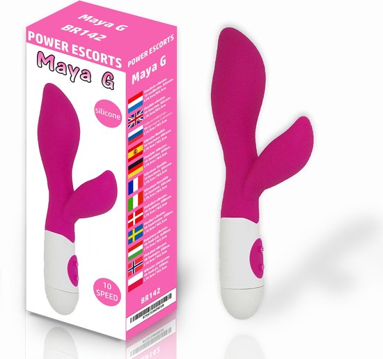 Power Escorts - Best-seller - Maya G - G spot & Klitoris Vibrator - 20 cm -  Rose - 10... | bol.com