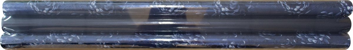 Cadeaupapier Kangaro metallic Blauw. Bloem/Uni/Bloem K-95917