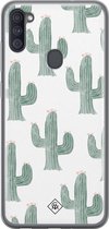 Samsung A11 hoesje siliconen - Cactus print | Samsung Galaxy A11 case | groen | TPU backcover transparant