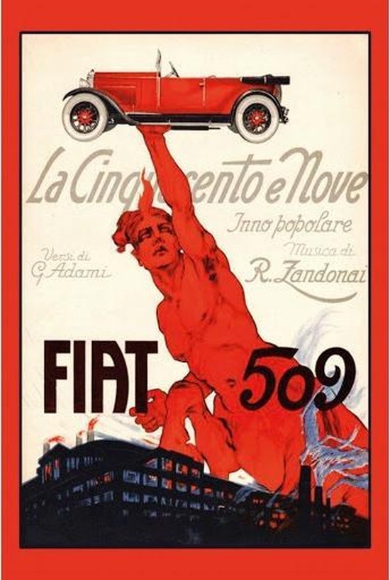 Wandbord - Fiat 509 La Cinquecento e Nove