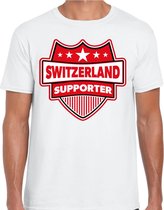 Switzerland supporter schild t-shirt wit voor heren - Zwitzerland landen t-shirt / kleding - EK / WK / Olympische spelen outfit L