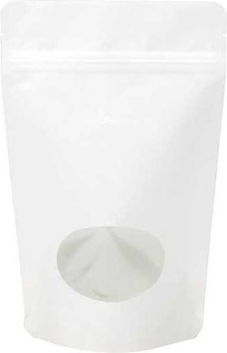 Stazakken Parelmoer Wit met ovaal Venster 14,9x8,9x23,2cm (100 stuks)