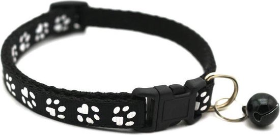 vervaldatum het formulier Bezit Hondenhalsband & Kattenhalsband Pootjes Zwart Met Bel | Halsband kat |  Kattenband |... | bol.com