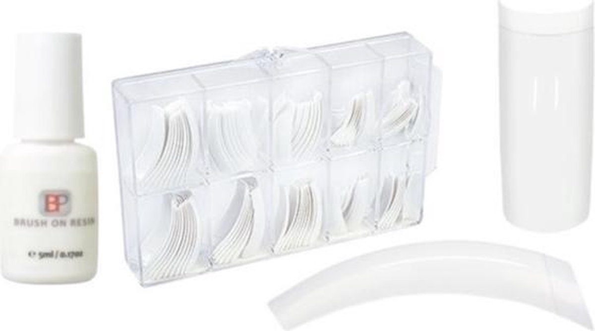 Goedkoopste Nageltips 100 stuks Wit 5 ml nagellijm - Acrylnagels - Nepnagels - Kunstnagels pakket