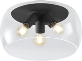 LED Plafondlamp - Plafondverlichting - Trion Valenti - E27 Fitting - Rond - Mat Zwart - Aluminium - BSE