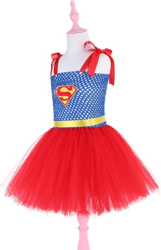 religie gastvrouw ijs Super meisje kostuum super girl superheld tutu prinsessen jurk meisje  104-110 (110) +... | bol.com