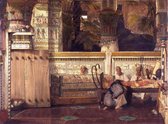 Lourens Alma Tadema, De Egyptische weduwe, 1872 op canvas, afmetingen van dit schilderij zijn 75x100 cm