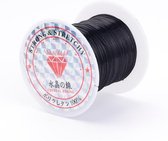 elastiekdraad, zwart, 25 rollen van 10m per rol, 0,8mm diameter