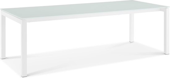 Duverger® Straight design - Eettafel - L200 - getemperd glas - metalen  poten - wit | bol.com