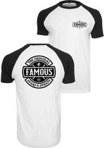 Famous Stars and Straps Heren Tshirt -S- Chaos Patch Raglan Wit/Zwart