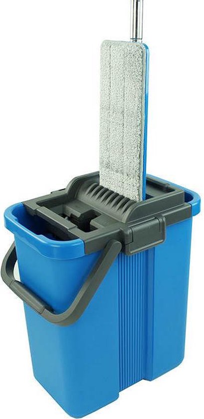 Handy Mop - Dweilsysteem - Vloerwisser - Emmer met wringer - Blauw - Handy Mop