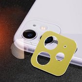 Achtercamera Lensbescherming Ring Cover + Achtercamera Lens Beschermfolie Set voor iPhone 11 (Geel)