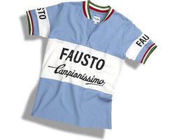 Fausto Coppi casual retro shirt | We ღ de koers! | Casual shirt geïnspireerd op het legendarische wielershirt van de Bianchi wielerploeg - 100% katoen Heren T-shirt S