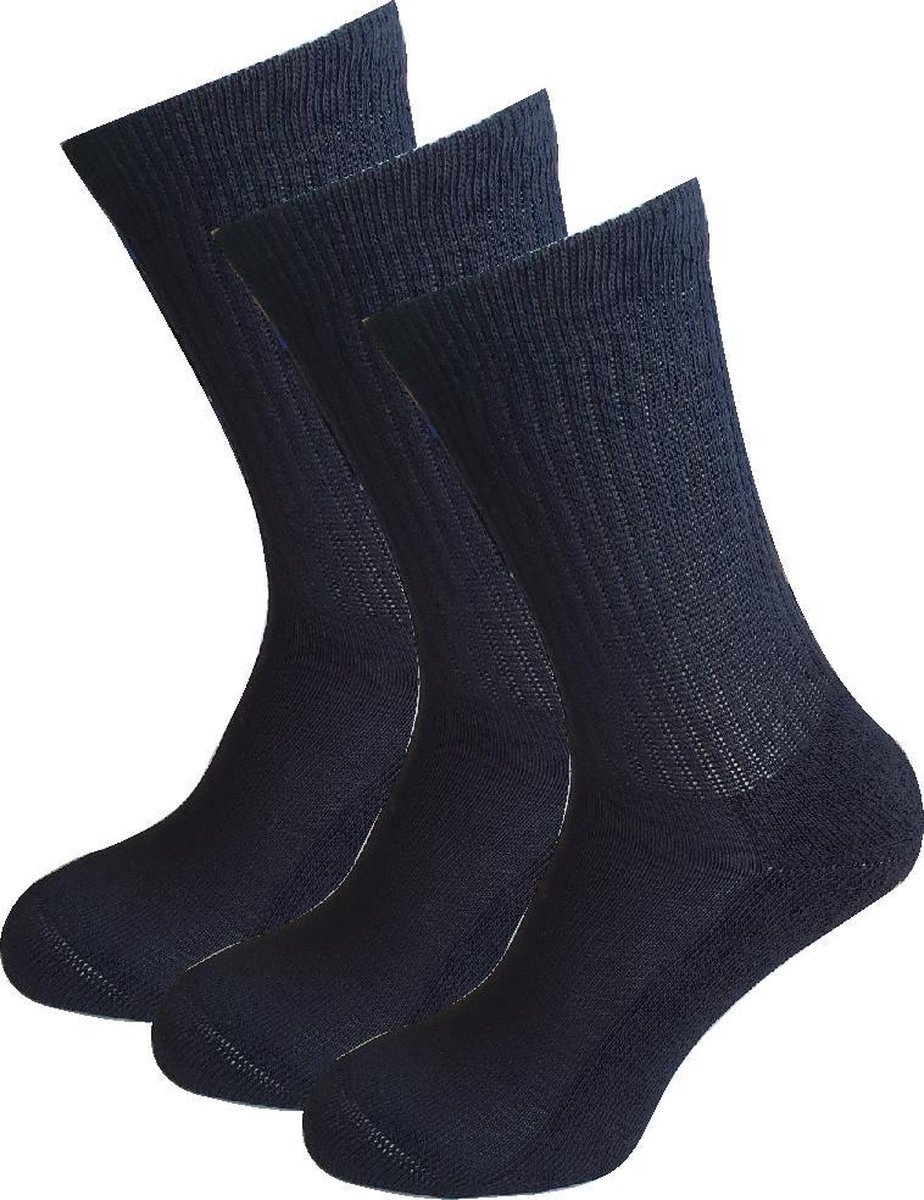 sokken, Sport sokken, Tennis sokken 3-pack zwart Unisex 43-46