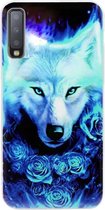 ADEL Siliconen Back Cover Softcase Hoesje voor Samsung Galaxy A7 (2018) - Wolf Blauw