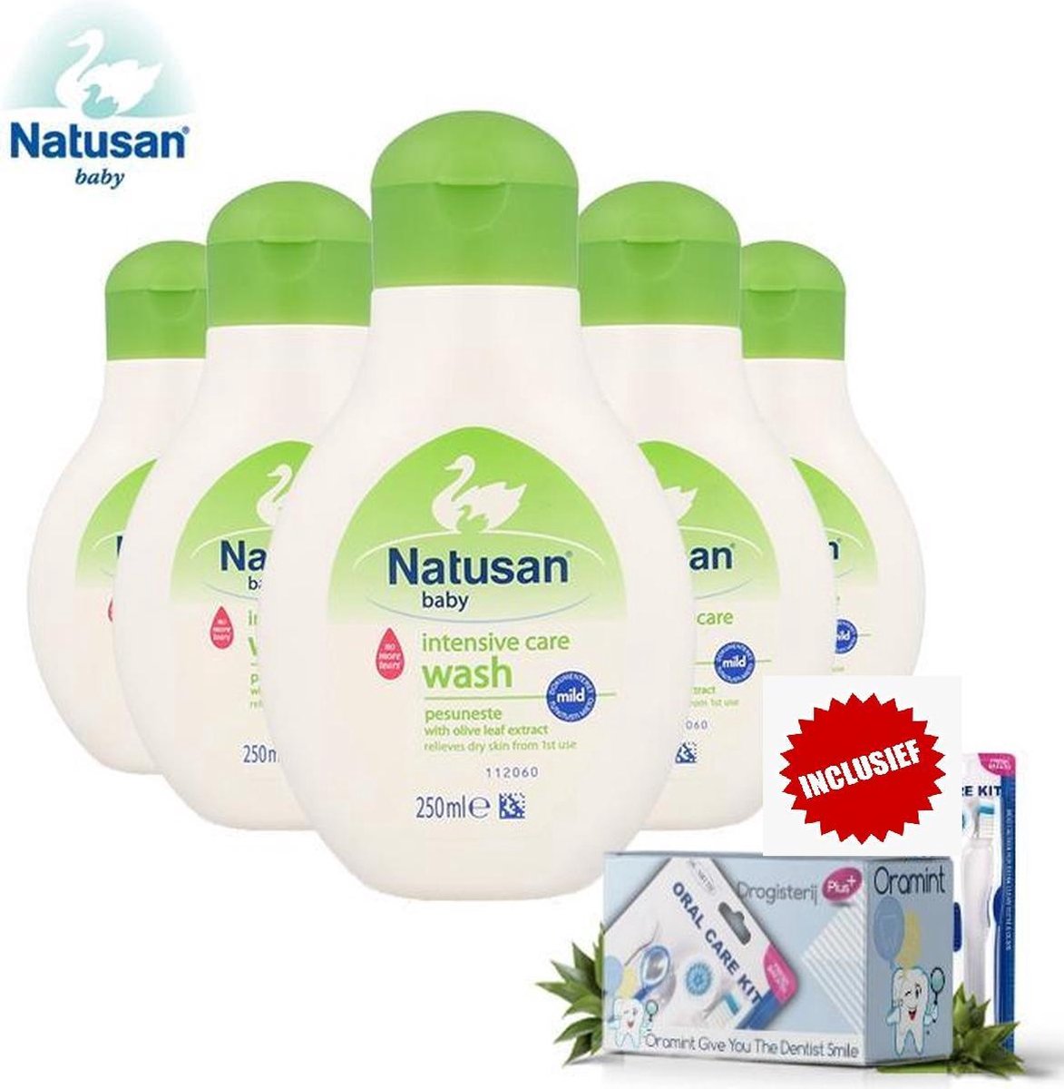 Kelder meloen Ontmoedigd zijn Natusan Baby Intensive Care Wash 5 x 250ml + Oramint Oral Care Kit | bol.com