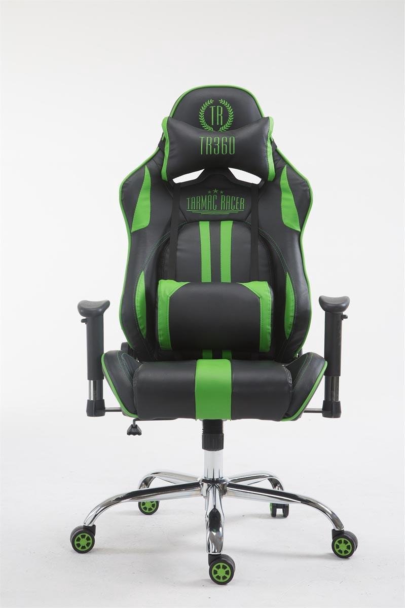 Gamingstoel kunstleer - zonder voetensteun - zwart/groen - 135x70x135