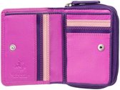 Portefeuille Visconti Femme - Cuir - RFID - 5 Cartes - Collection Rainbow - Violet-Multi (RB53 BY)