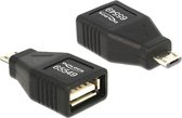 USB Micro B (m) naar USB-A (v) OTG adapter - USB2.0 - tot 1A / zwart