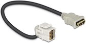 DeLOCK Keystone module HDMI (v) - HDMI (v) 110° haaks met korte kabel - versie 1.4 (4K 30Hz) / wit - 0,30 meter