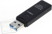 USB Cardreader met USB-A connector en 2 kaartsleuven - voor (Micro) SD/SDHC/SDXC/MMC/TF - USB3.0