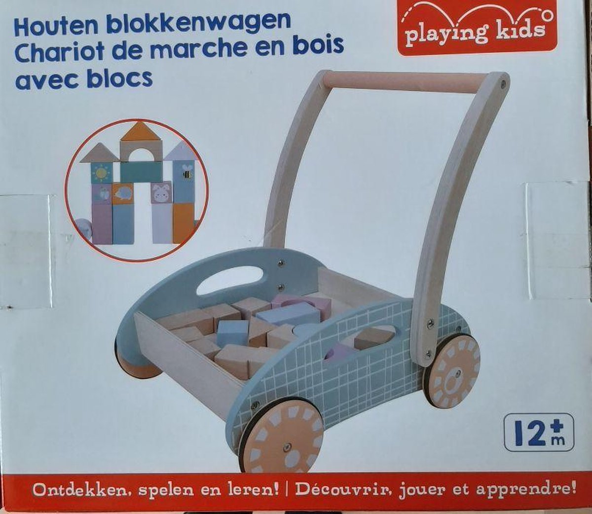 Playing Kids Houten Blokken/ Loopwagen | bol.com