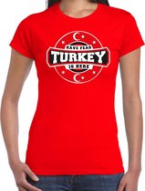 Have fear Turkey is here t-shirt met sterren embleem in de kleuren van de Turkse vlag - rood - dames - Turkije supporter / Turks elftal fan shirt / EK / WK / kleding XS