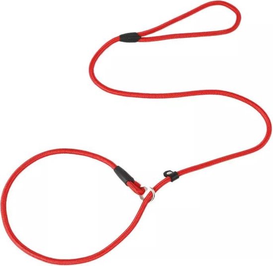 LOUZIR Cesar Millan Sliplijn Met Stop - Hondenriem - Rood - 130 cm