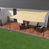 Waterdoorlatend Schaduwdoek - Zonnedoek - Zonnezeil - Tuin Zonnescherm - UV Bescherming & Weerbestendig - Rechthoek - 3x5 Meter - 100% HDPE - Creme