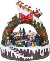 Kerstdorp - Kersthuis - Kersttafereel - Dorp met kerstboog - Ledverlichting - Beweging - B/O - Model B