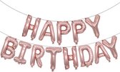 Ballonpakket 16 INCH / 40 CM met letters 'HAPPY BIRTHDAY' Zalm Roze (31267)