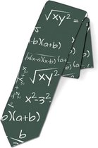 Fun stropdas met Wiskunde tekens Groen en Wit (31279)