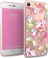i-Paint glamour cover flowers - transparant - voor iPhone 7/8