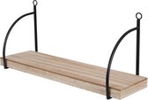 Wandplank l Luxe Muurplank l Makkelijk te bevestigen l Deco l Zwarte metalen dragers l Commerce4U