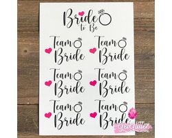 GetGlitterBaby® - Plak Tattoos / Tijdelijke Tattoo Vrouwen - Vrijgezellenfeest Versiering Vrouw - Bride to be / Team Bride