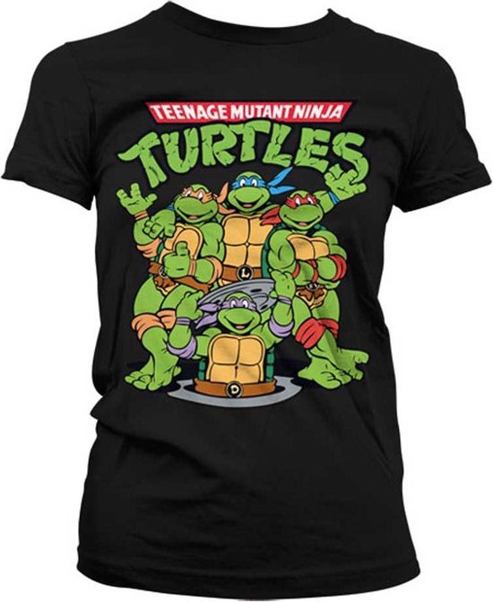 Teenage Mutant Ninja Turtles Dames Tshirt -L- TMNT Group Zwart