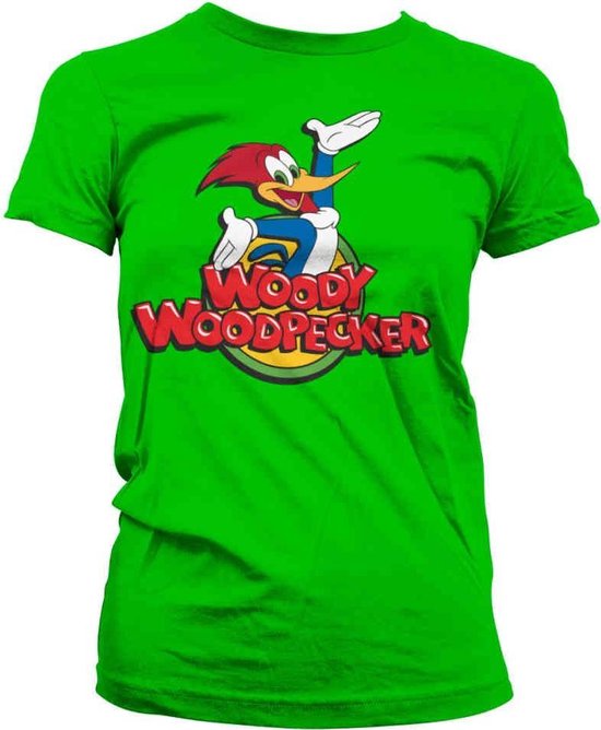 Woody Woodpecker Dames Tshirt -XL- Classic Logo Groen
