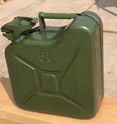 Vintage jerrycan -  5 ltr - Metaal - Groen