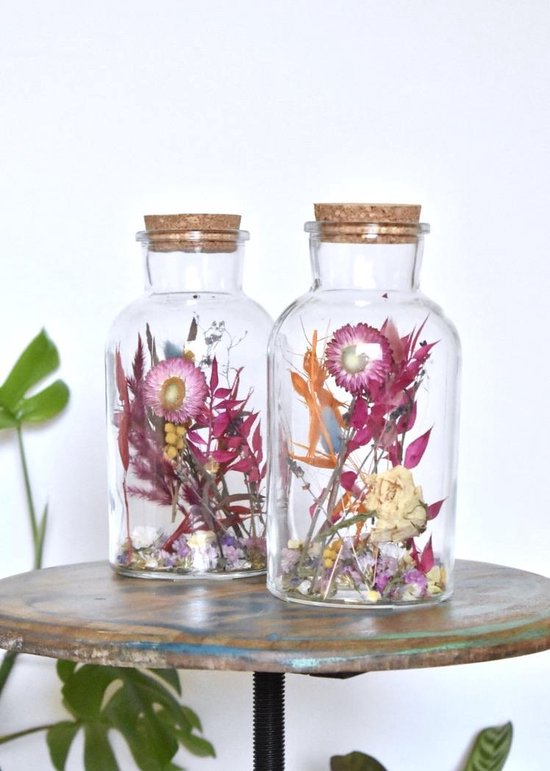 tegel legaal wortel Droogbloemen in glas | Mixed Colors | Natuurlijk Bloemen | 20 cm | bol.com