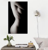 Allernieuwste Canvas Schilderij Naakt Body Art Model - Kunst - Poster - Reproductie - 60 x 100 cm - Zwart Wit