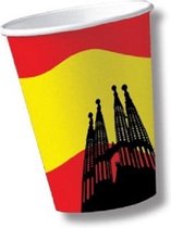 30x stuks Spanje/Spaanse vlag thema bekers - Feestartikelen/versieringen van landen