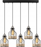 Moderne Hanglamp 5 x E27 fitting - Zwart/Touw - Murcia